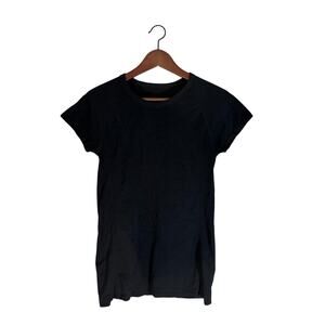Spanx BareNaked Athletic Tee Black Short Sleeve Size S
